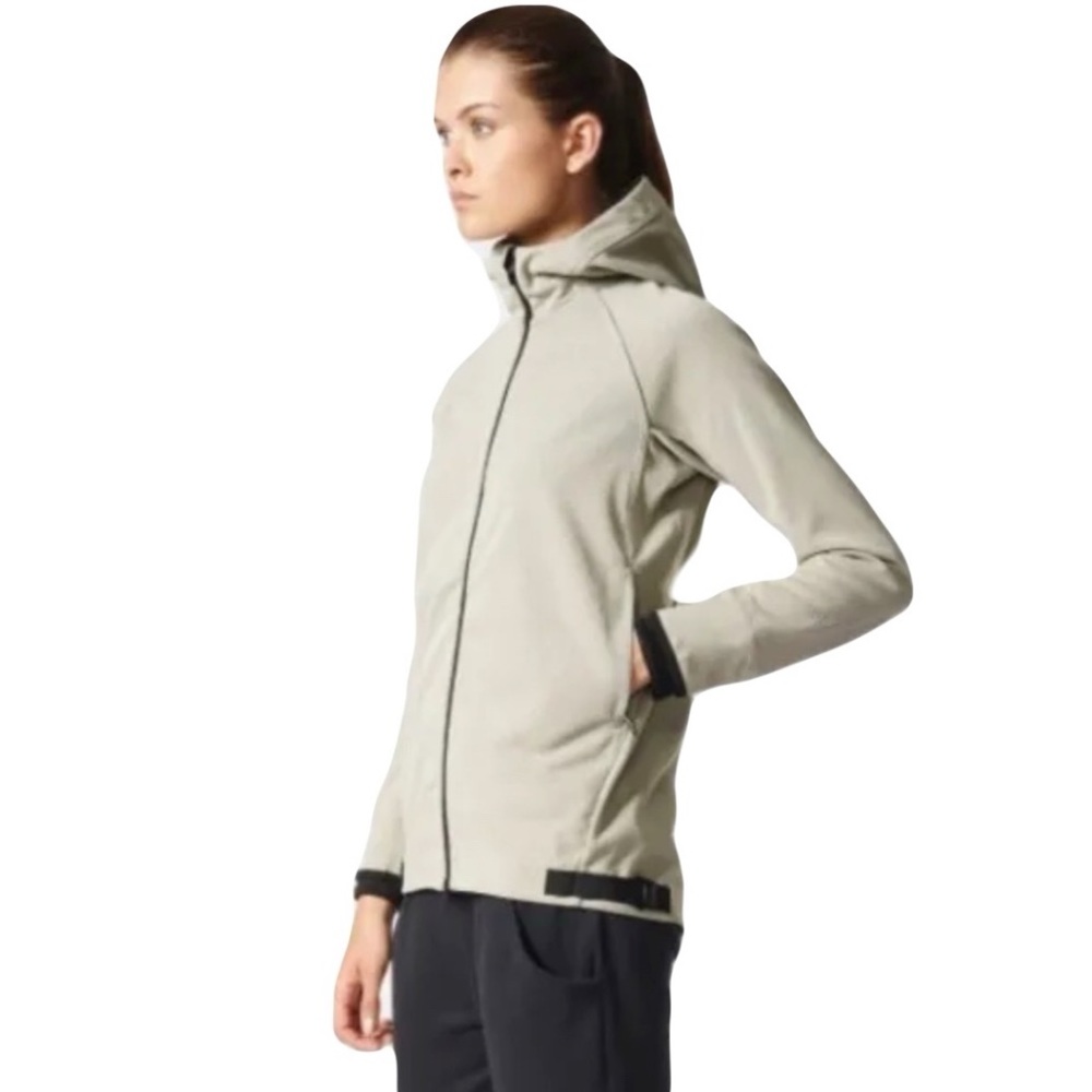 $275 ADIDAS Climaheat Training Hoodie Coat Jacket Sesame Beige Womens S Small M